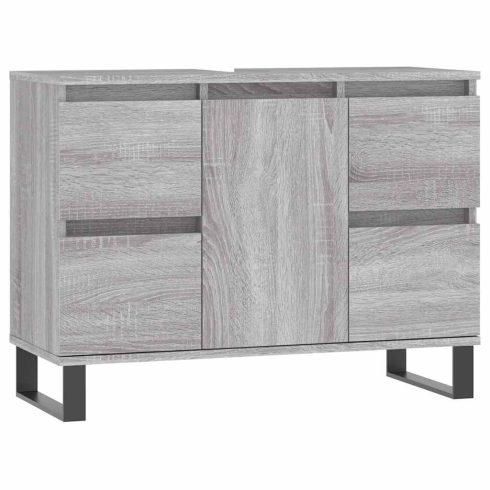 Szürke sonoma színű szerelt fa mosdószekrény 80 x 33 x 60 cm