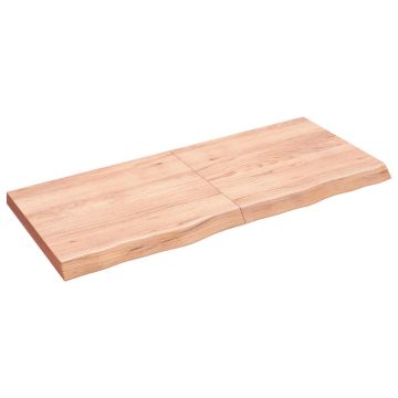   Világosbarna kezelt tömör tölgyfa asztallap 140x60x(2-6) cm