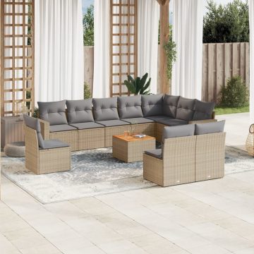   Patio Sofa Set 11-személyes Keverék bézs és világos szürke