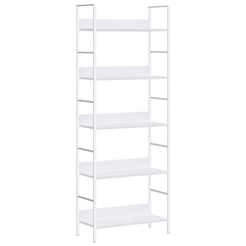 5 szintes fehér szerelt fa könyvespolc 60 x 27,6 x 158,5 cm