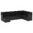   8 részes fekete polyrattan kerti ülőgarnitúra párnákkal