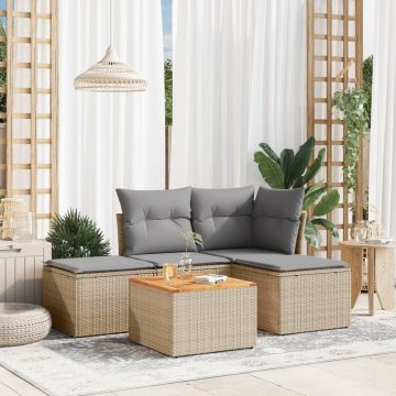   Patio Sofa Set 5-személyes Keverék bézs és világos szürke