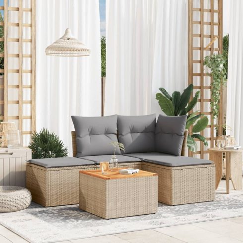 Patio Sofa Set 5-személyes Keverék bézs és világos szürke