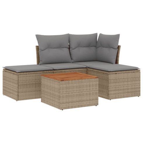Patio Sofa Set 5-személyes Keverék bézs és világos szürke