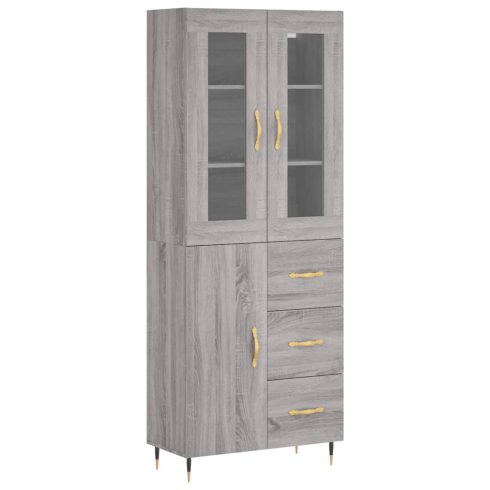 Szürke sonoma szerelt fa magasszekrény 69,5 x 34 x 180 cm