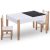 3-részes fekete és fehér táblás gyerekasztal- és székkészlet