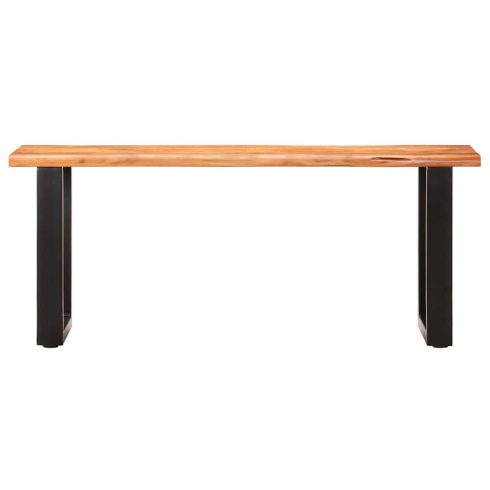 Tömör akácfa és acél természetes szélű pad 110 cm