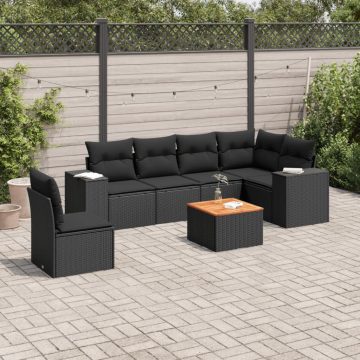 Patio Sofa Set 7-személyes Black