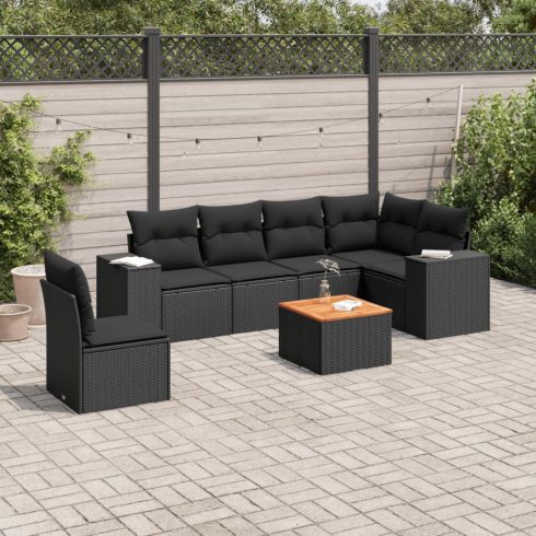 Patio Sofa Set 7-személyes Black