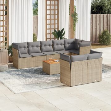 Patio Sofa Set 8-személyes Bézs és szürke keverék