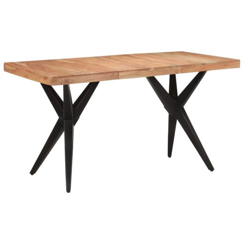 Fekete tömör akácfa étkezőasztal 140 x 70 x 76 cm