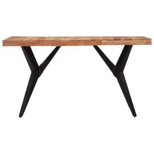 Fekete tömör akácfa étkezőasztal 140 x 70 x 76 cm