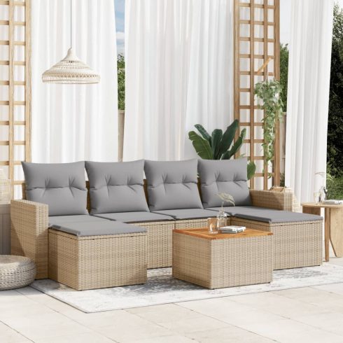 Patio Sofa Set 6-személyes Keverék bézs és világos szürke