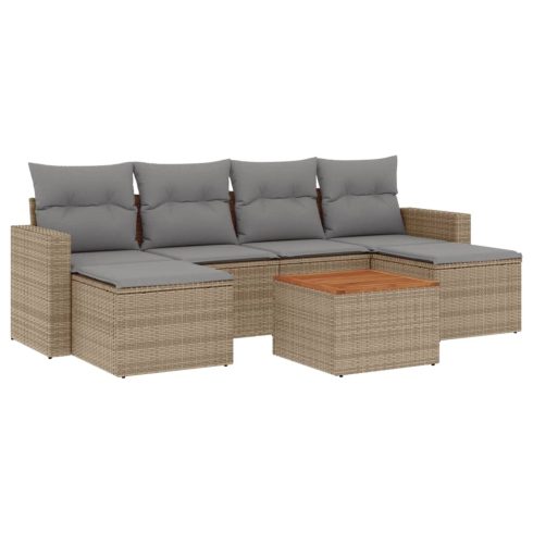 Patio Sofa Set 6-személyes Keverék bézs és világos szürke