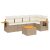 Patio Sofa Set 6-személyes Beige and Cream