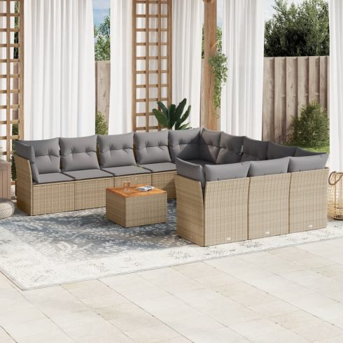 Patio Sofa Set 11-személyes Keverék bézs és világos szürke