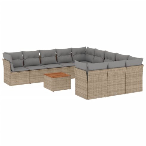 Patio Sofa Set 11-személyes Keverék bézs és világos szürke