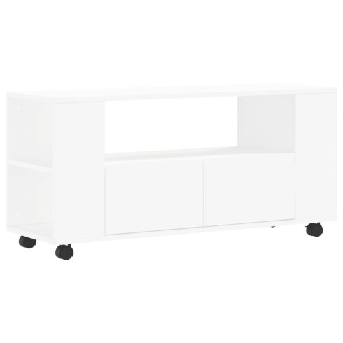 Fehér szerelt fa TV-szekrény 102x34,5x43 cm