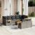 10 részes szürke polyrattan kerti ülőgarnitúra párnákkal