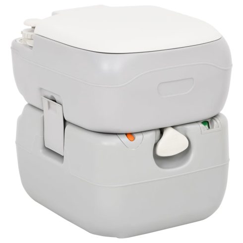 Szürke-fehér HDPE hordozható kemping WC 22+12 L