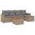 Patio Sofa Set 5-személyes Keverék bézs és világos szürke