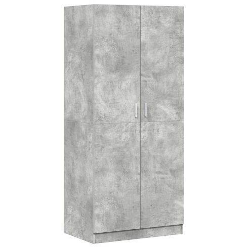 Betonszürke szerelt fa ruhásszekrény 80 x 52 x 180 cm