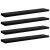 4 db magasfényű fekete MDF lebegő fali polc 120 x 23,5 x 3,8 cm