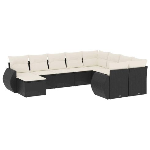 Patio Sofa Set 9-személyes Fekete és Krém