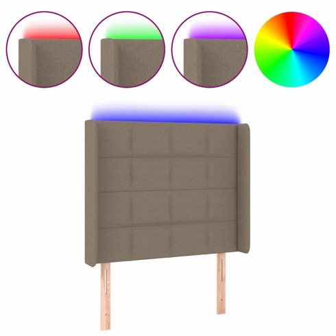 Tópszínű szövet LED-es fejtámla 93x16x118/128 cm