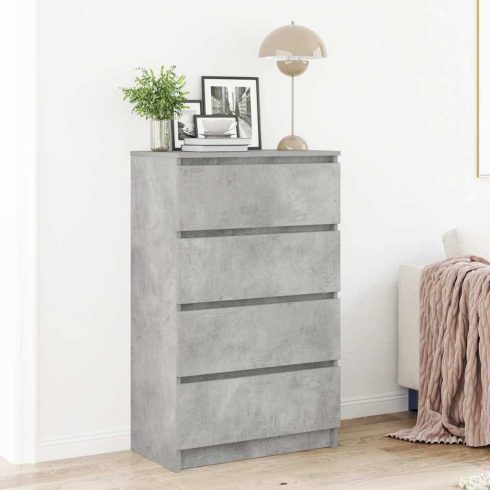 Betonszürke szerelt fa tálalószekrény 60 x 35 x 98,5 cm