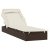 Barna polyrattan napozóágy összecsukható tetővel 213x63x97 cm