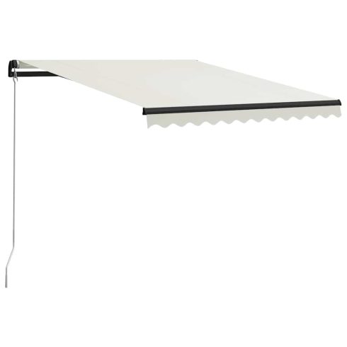 Kézi napellenző napelemes LED-del 3 x 2,5 m Krémszínű