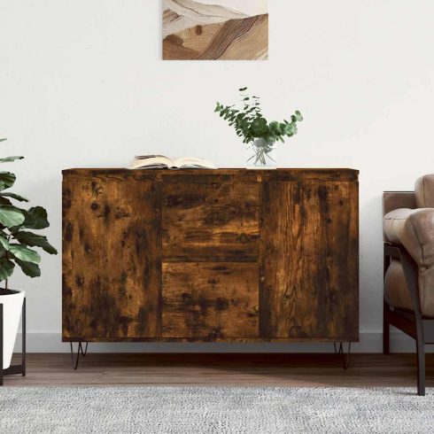 Füstös tölgy színű szerelt fa tálalószekrény 101,5 x 35 x 70 cm