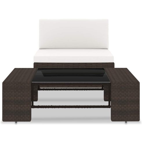 2 részes barna polyrattan kerti ülőgarnitúra