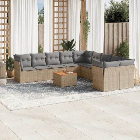 Patio Sofa Set 10-személyes Bézs és szürke keverék