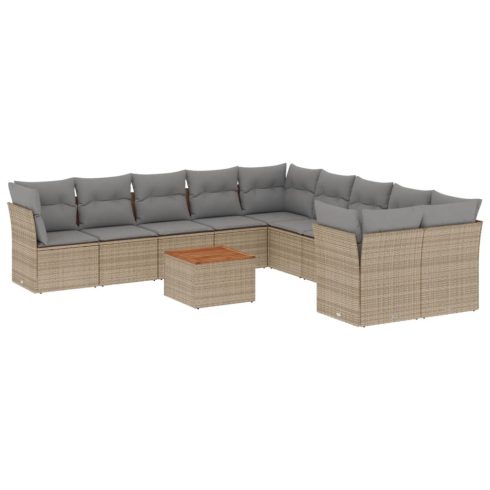 Patio Sofa Set 10-személyes Bézs és szürke keverék