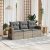 Patio Sofa Set 3-személyes Grey