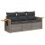 Patio Sofa Set 3-személyes Grey