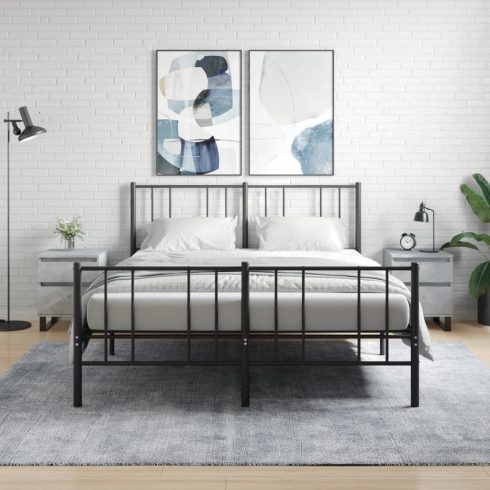 2 db betonszürke szerelt fa éjjeliszekrény 40 x 35 x 50 cm