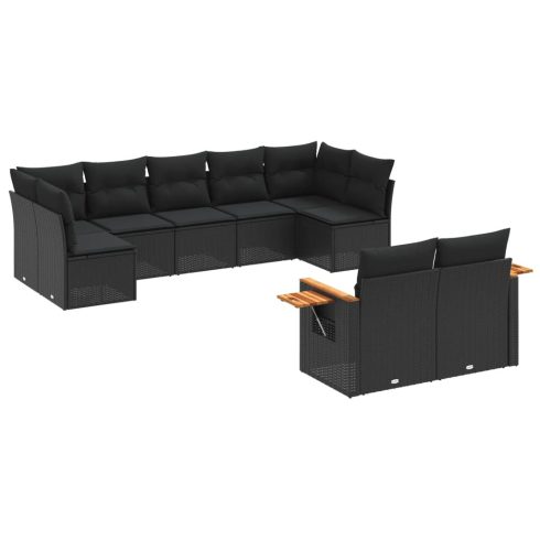Patio Sofa Set 9-személyes Black