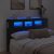 Fekete szerelt fa LED-es fejtámla 160x18,5x103,5 cm