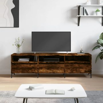   Füstös tölgy színű szerelt fa TV-szekrény 150 x 30 x 44,5 cm