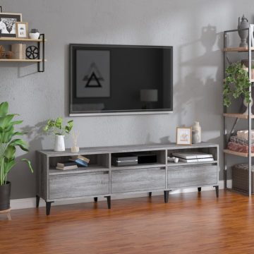   Szürke sonoma színű szerelt fa TV-szekrény 150x30x44,5 cm
