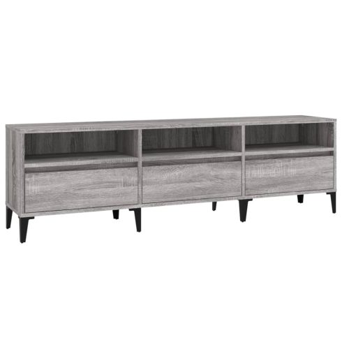 Szürke sonoma színű szerelt fa TV-szekrény 150x30x44,5 cm