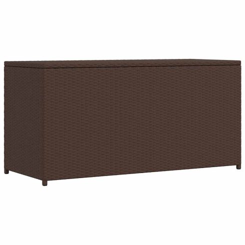 Barna polyrattan kerti tárolóláda 120 x 50 x 60 cm