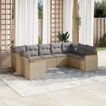 Patio Sofa Set 9-személyes Vegyes bézs