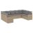 Patio Sofa Set 9-személyes Vegyes bézs