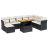   9 részes fekete polyrattan kerti ülőgarnitúra párnákkal