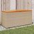 Bézs polyrattan és akácfa kerti tárolóláda 110 x 50 x 54 cm