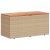 Bézs polyrattan és akácfa kerti tárolóláda 110 x 50 x 54 cm